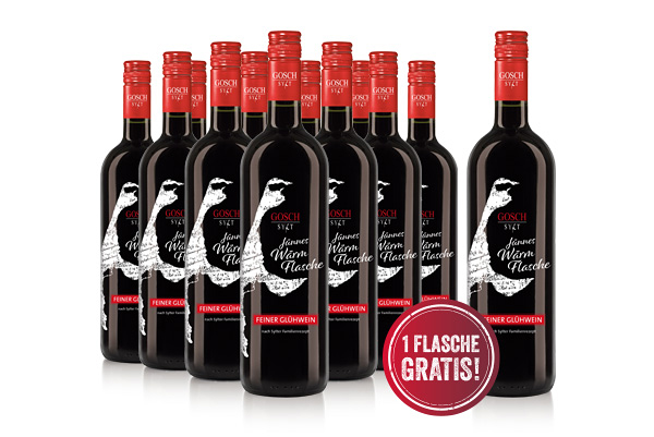 Jünnes Wärmflasche Feiner Glühwein, rot  11 + 1 x 0,75l